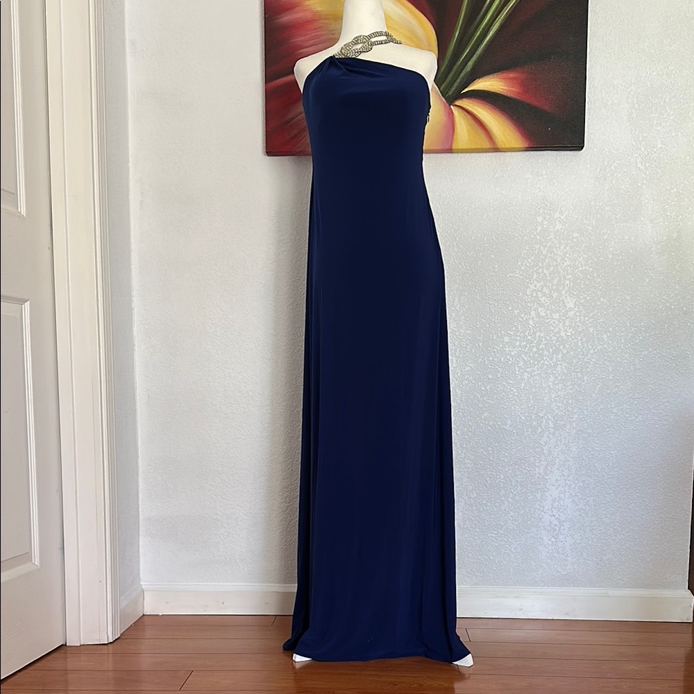 Night Way Collections Blue One Shoulder Gown